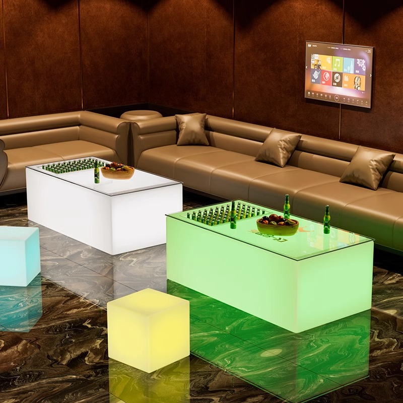 acrylic one-piece luminous coffee table cabinet