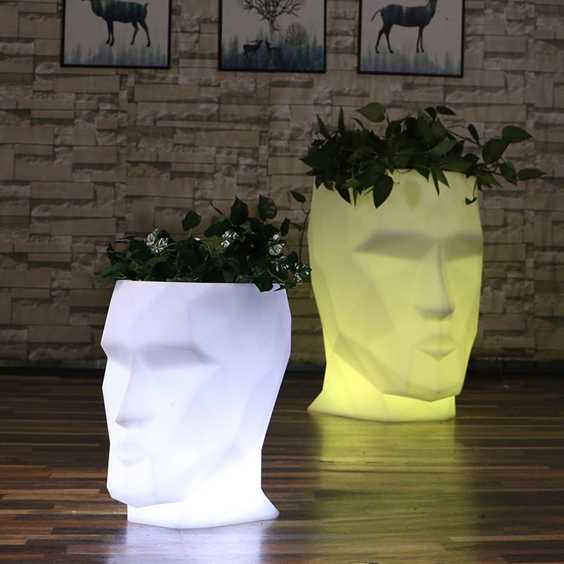 new design large acrylic light-emitting plant pot