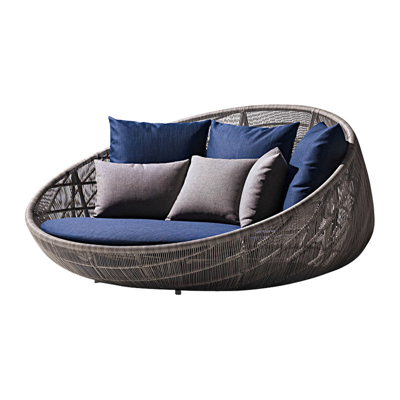 Outdoor Terrace Circular Rattan Single Sofa