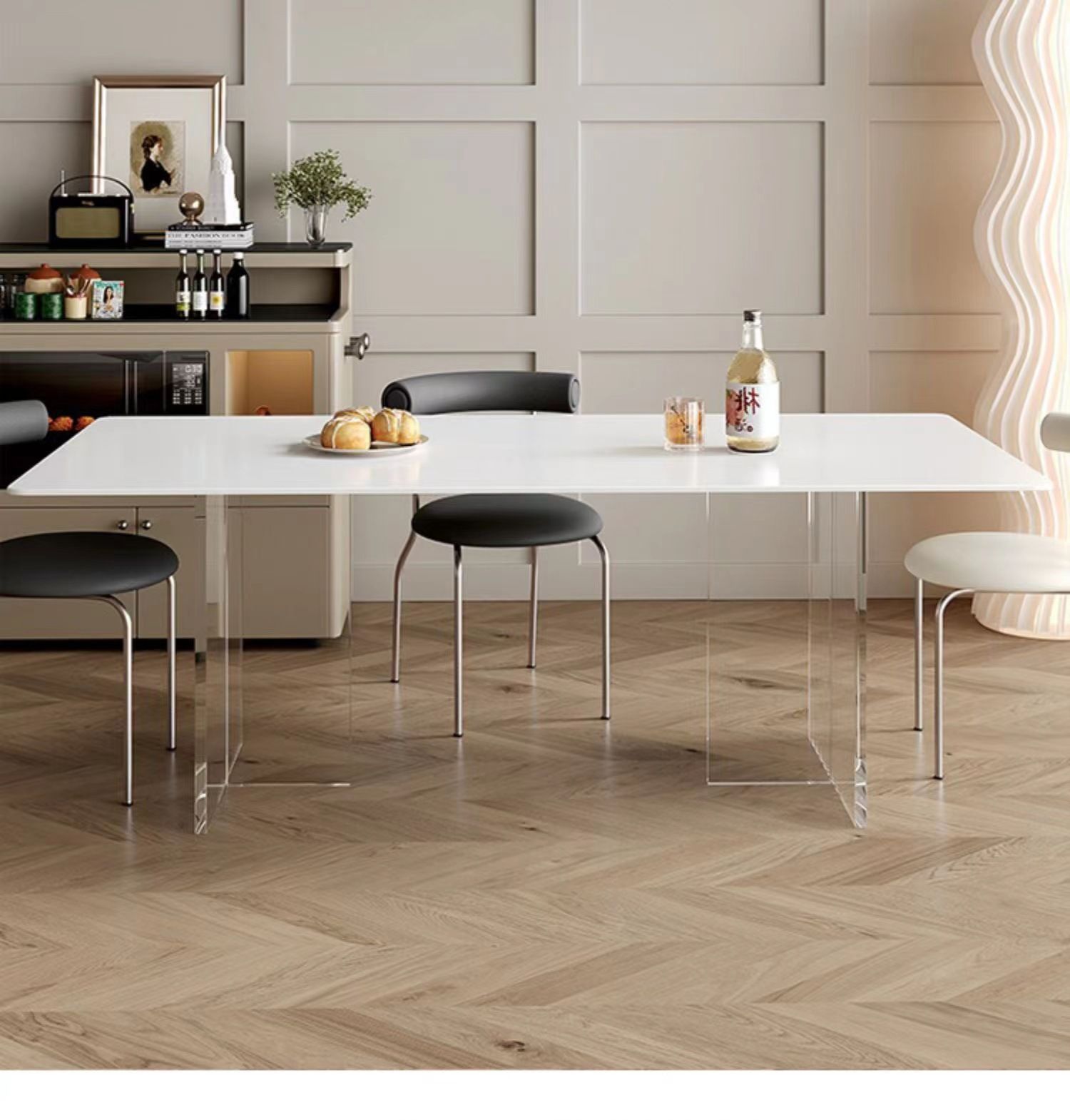 Acrylic Household Suspended Minimalist Dining Table