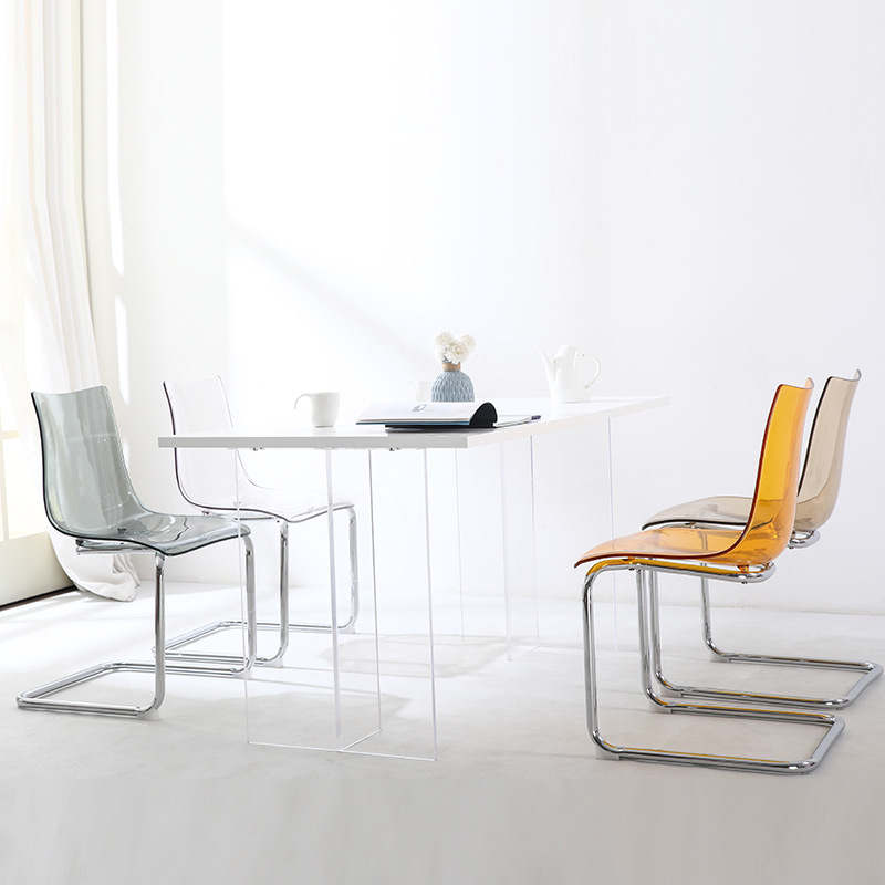 Modern Acrylic Backrest Dining Chair Set